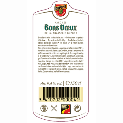 5410702000041 Bons Voeux - 150cl Bottle conditioned beer  Sticker Back